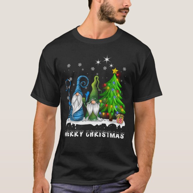 Frohe Weihnachts Gnomes Xmas Familie Männer Frauen T-Shirt (Vorderseite)
