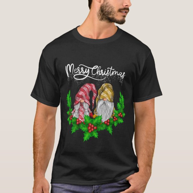 Frohe Weihnachts Gnomes Xmas Familie Männer Frauen T-Shirt (Vorderseite)