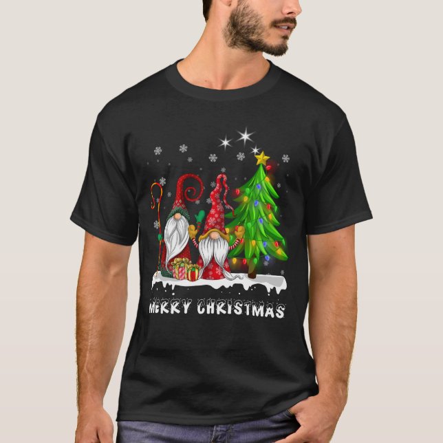 Frohe Weihnachts Gnomes Xmas Familie Männer Frauen T-Shirt (Vorderseite)