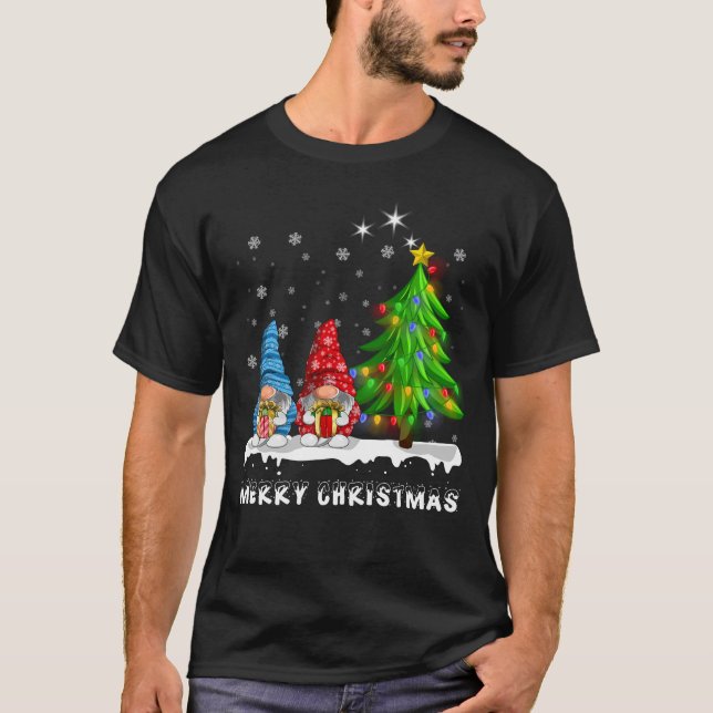 Frohe Weihnachts Gnomes Xmas Familie Männer Frauen T-Shirt (Vorderseite)
