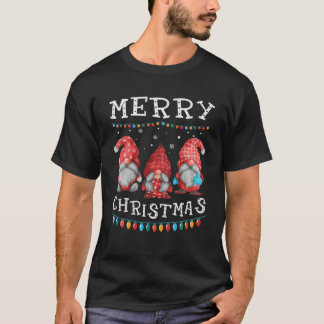 Frohe Weihnachts Gnomies Lights Funny Familie Xmas T-Shirt