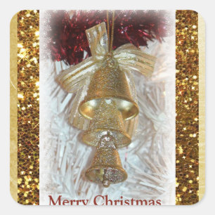 Frohe Weihnachts Gold Bells Sticker