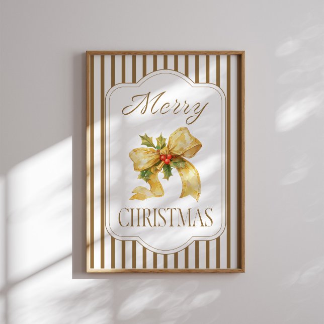 Frohe Weihnachts-Gold-Bow-Poster Poster (Von Creator hochgeladen)