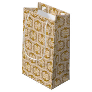 Frohe Weihnachts Gold Bow Vintag eingefärbt Zeichn Kleine Geschenktüte