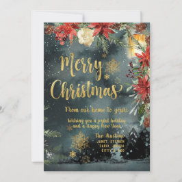 Frohe Weihnachts Gold Calligraphy Holiday Card Einladung