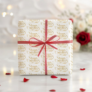 Frohe Weihnachts Gold Festive Retro Typografie Geschenkpapier