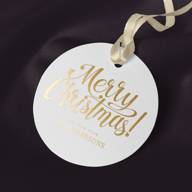 Frohe Weihnachts-Gold-Foil-Tag Geschenkanhänger (Von Creator hochgeladen)