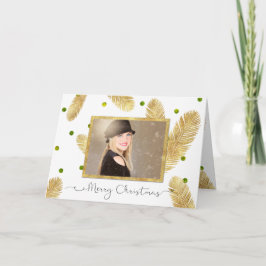Frohe Weihnachts Gold Glitzer Foto Grußkarte Feiertagskarte