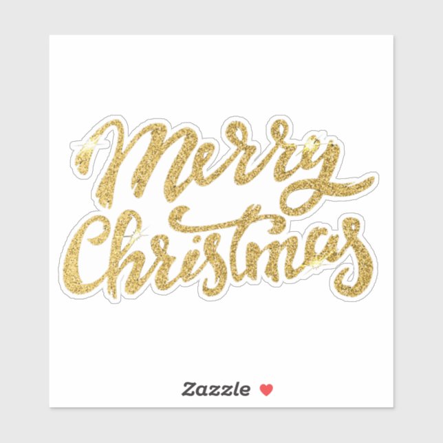 Frohe Weihnachts-Gold-Glitzer-Sticker Aufkleber (Blatt)