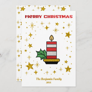 Frohe Weihnachts Gold Glitzer Urlaub Custom Feiertagskarte