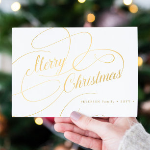 Frohe Weihnachts Gold Skript einfach elegant Feiertagskarte