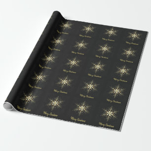Frohe Weihnachts Gold Snowflake Geschenkpapier