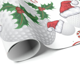 Frohe Weihnachts Golf Ball Santa Geschenkpapier