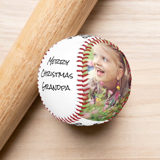 Frohe Weihnachts-Grandpa-Foto Baseball (Von Creator hochgeladen)