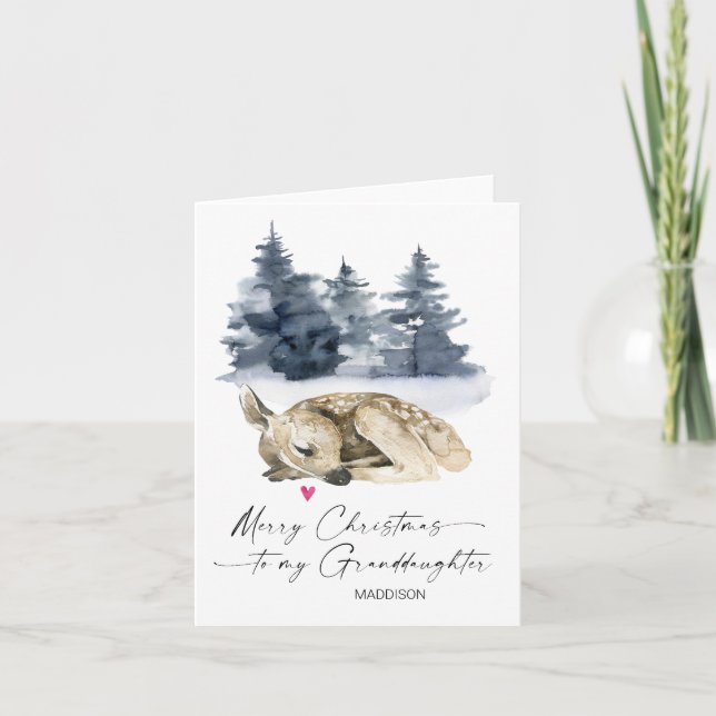 Frohe Weihnachts-Grandtochter von Großeltern Karte (Vorderseite)