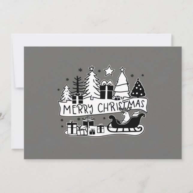 Frohe Weihnachts-Graue Weihnachtskarte Feiertagskarte (Vorderseite)