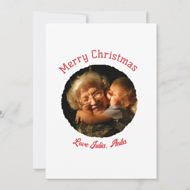 Frohe Weihnachts-Großmutter-Foto-Kreis Einladung (Vorderseite)