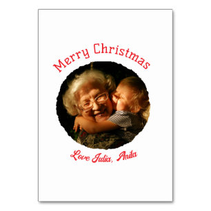 Frohe Weihnachts-Großmutter-Foto-Kreis Tischnummer