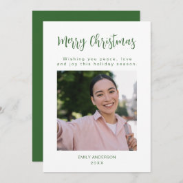 Frohe Weihnachts-Grün-Foto-Weihnachtskarte Feiertagskarte