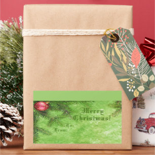 Frohe Weihnachts-Grün-Geschenk-Tag-Aufkleber Rechteckiger Aufkleber