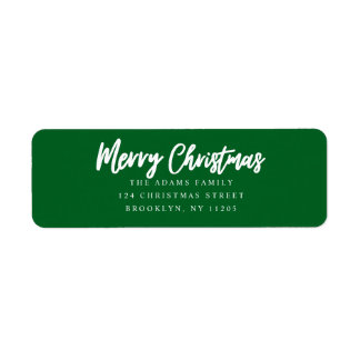 Frohe Weihnachts-Grün-Skript-Rückgabeadresse