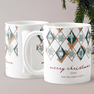 Frohe Weihnachts Grün Skriptname Ornaments Schnee Kaffeetasse
