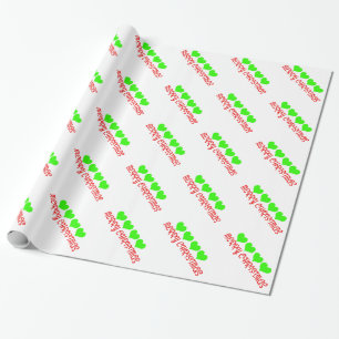 Frohe Weihnachts Grüne Herz Umhüllung Papier Geschenkpapier