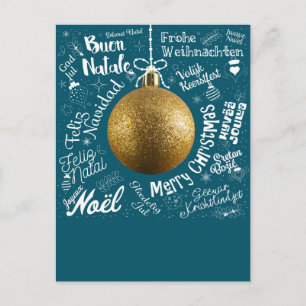 Frohe Weihnachts-Grüße-Karte aus der Welt in versc Feiertagspostkarte