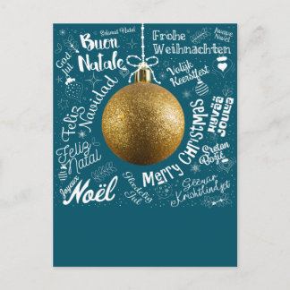 Frohe Weihnachts-Grüße-Karte aus der Welt in versc Feiertagspostkarte