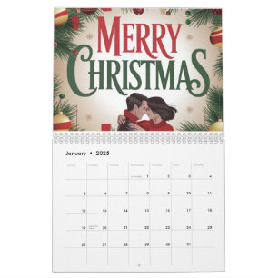 Frohe Weihnachts-Grußkarte für ein Paar Kalender