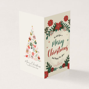 Frohe Weihnachts-Grußkarte in Off-White-Design