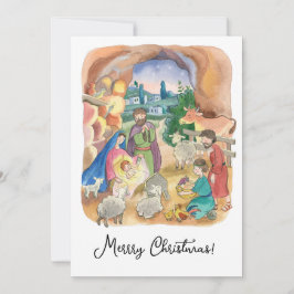 Frohe Weihnachts Grußkarte, Kleiner Jesus Christus Einladung