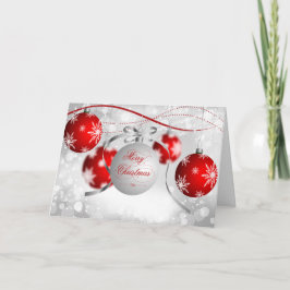 Frohe Weihnachts-Grußkarte - Rot & Weiß Feiertagskarte