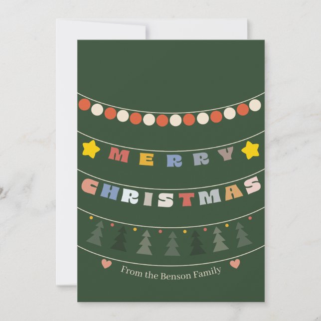 Frohe Weihnachts-Grußkarten-Perlen Feiertagskarte (Vorderseite)