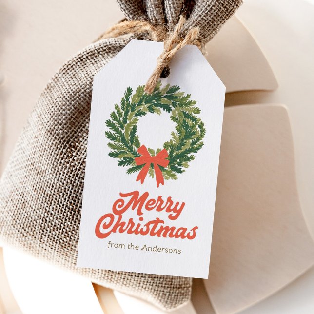 Frohe Weihnachts-Grußkranz Geschenkanhänger (Von Creator hochgeladen)