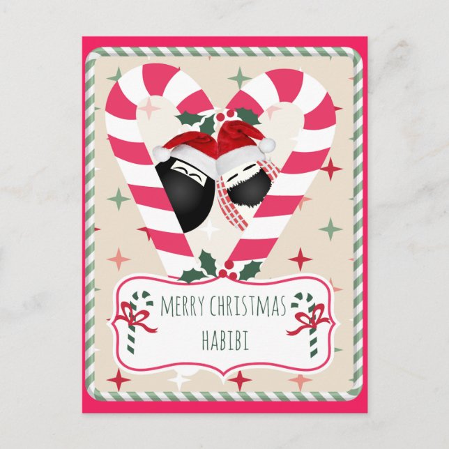 Frohe Weihnachts-Habibi-Weihnachtskarte Feiertagspostkarte (Vorderseite)