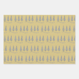 Frohe Weihnachts-Hahnentrittmuster Baummuster Geschenkpapier Set