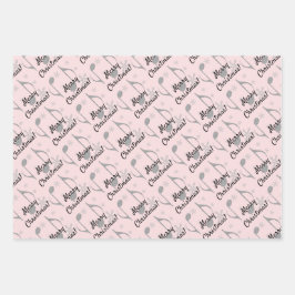 Frohe Weihnachts-Hahnentrittmuster Musical Note Geschenkpapier Set