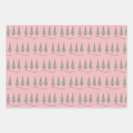 Frohe Weihnachts-Hahnentrittmuster Tree Muster Wra Geschenkpapier Set