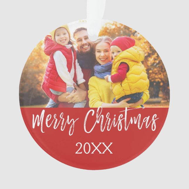 Frohe Weihnachts Hand Lettered Script Ornament (Vorderseite)