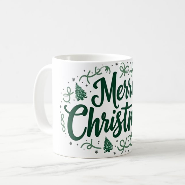 Frohe Weihnachts-Handschrift Tasse (Vorderseite Links)