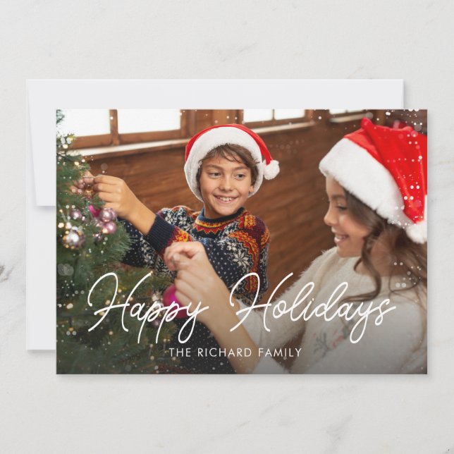 Frohe Weihnachts-Happy Holidays Foto Feiertagskarte (Vorderseite)