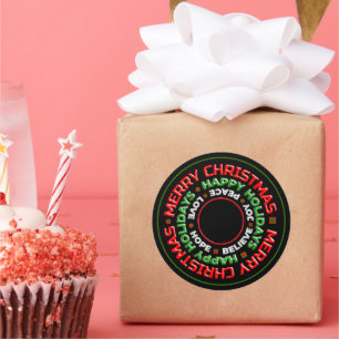 Frohe Weihnachts-Happy Holidays Foto Personalize Runder Aufkleber