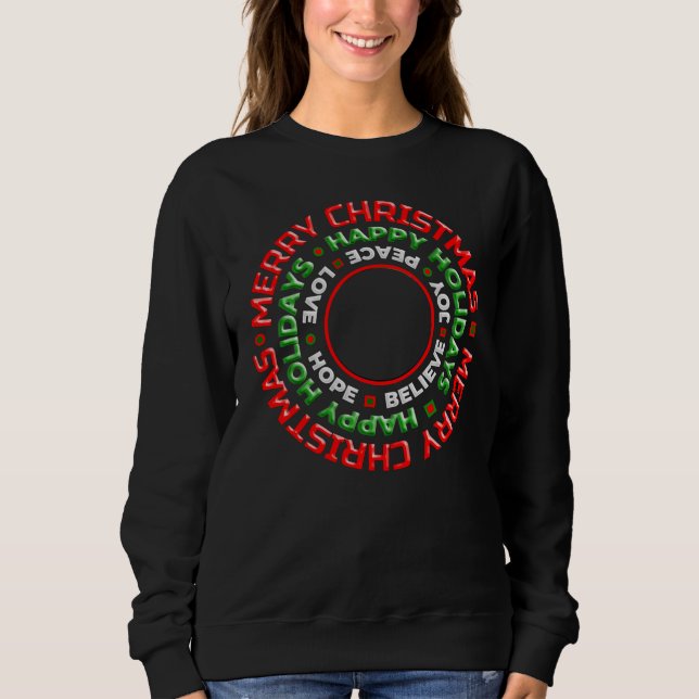 Frohe Weihnachts-Happy Holidays Foto Personalize Sweatshirt (Vorderseite)