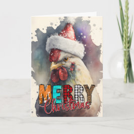 Frohe Weihnachts-Happy Santa Chicken Card Karte