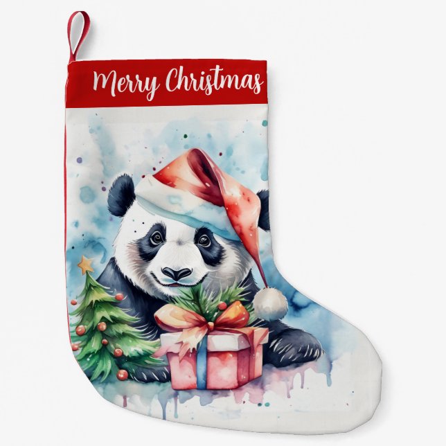 Frohe Weihnachts-Hat Festive Panda - Kleiner Weihnachtsstrumpf (Vorderseite)