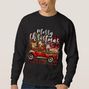 Frohe Weihnachts Heifer Tiere Farm Santa Red Truc Sweatshirt