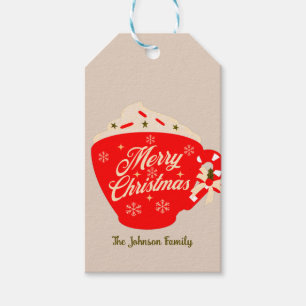 Frohe Weihnachts heiße Schokolade Tan Geschenkanhänger