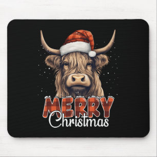 Frohe Weihnachts Highland Kuh Western Weihnachtsma Mousepad