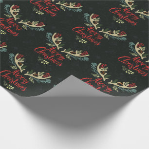 Frohe Weihnachts-Hirsch-Antler Geschenkpapier